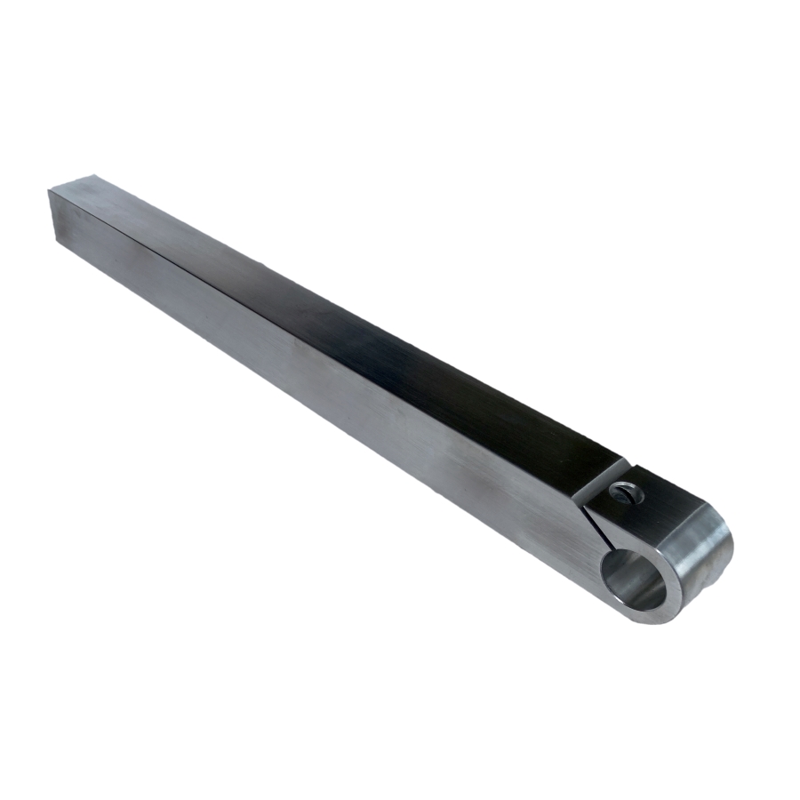 Solid aluminum 18 inch arm for Beaumont articulating work rest on KMG-TX 2x72 belt grinders