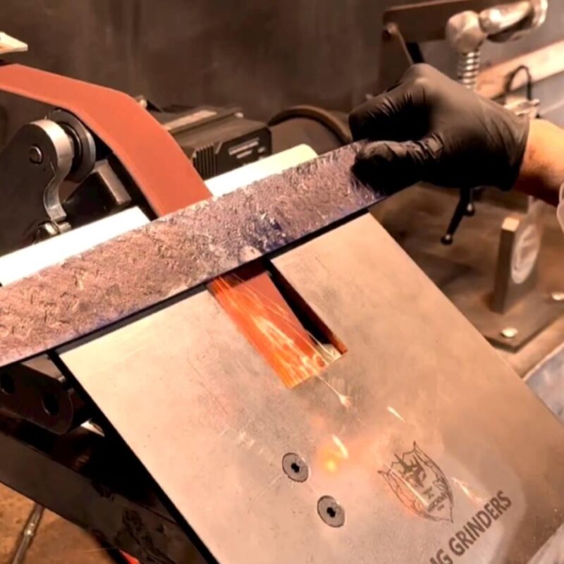 Ultra Bevel table on KMG-TX belt grinder using Artic Work Rest making a sword
